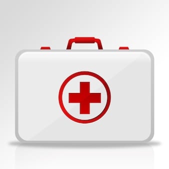 Red Cross Symbol On Medical Kit image in article Emergency Preparedness Plans for Child Care Programs